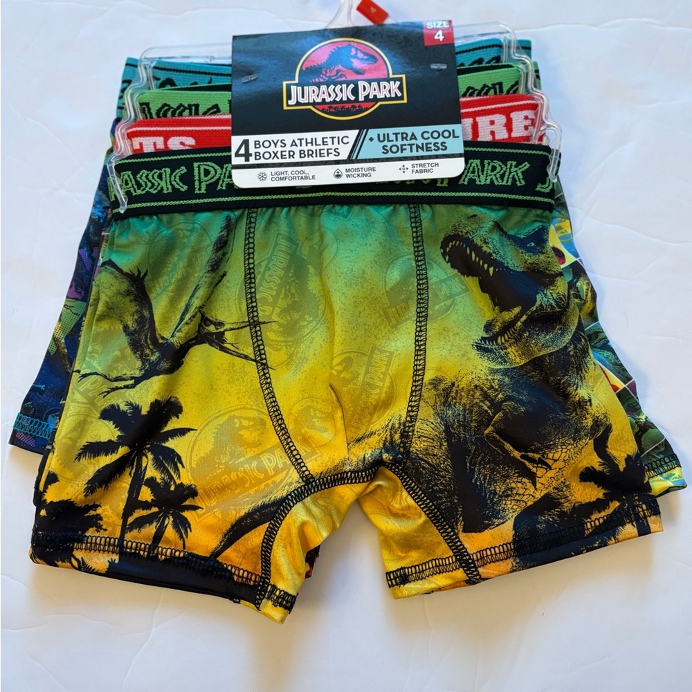 4 pack Jurassic Park Boys Boxer Briefs size 4